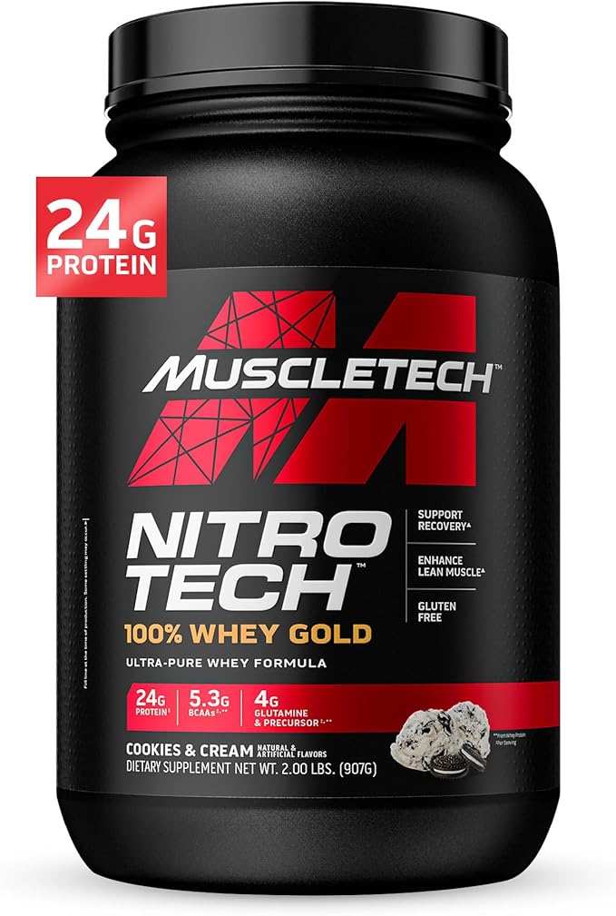 MUSCLETECH NITRO TECH 100% WHEY GOLD Cookies / 2LBS